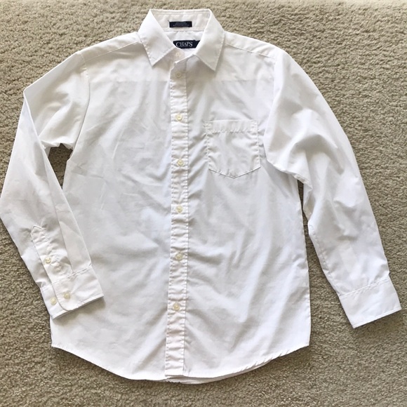 Chaps Other - CHAPS Boys White Button Down Dress Shirt